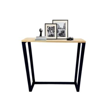 Imagem de Aparador Buffet Estilo Industrial em Madeira Preta – Mesa Auxiliar para Sala de Estar, Cantinho do Café ou Sala de Jantar