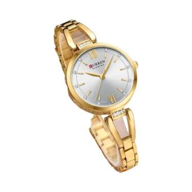 Imagem de Relógio De Quartzo Feminino Dourado 30mm Curren 9092 Luxuoso Com Diama