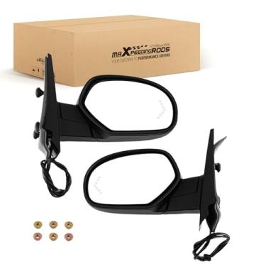 Imagem de maXpeedingrods Par de espelhos retrovisores laterais do motorista e do passageiro para Chevy Silverado GMC Sierra 1500 2007-2013, Suburban Yukon XL 1500 2007-2014 Dobrável manual, substitui