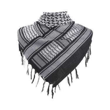 Imagem de Cachecol Keffiyeh Shemagh de Algodão - Unissex, À Prova de Vento, para