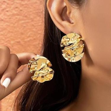 Imagem de Brincos grandes e grossos para mulheres, grande, geométrico, quadrado, coração, espiral, joias modernas, pendentes, presentes de Natal, presentes de amizade para mulheres, dia dos namorados, Medium