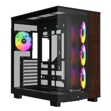 Imagem de Thermaltake View 380 XL WS ARGB; chassi de torre média; acabamento lateral de madeira; ventoinhas ARGB Lite 4x120 mm incluídas; folga GPU de 420 mm; ATX/mATX/mITX; suporte de conector oculto; câmara