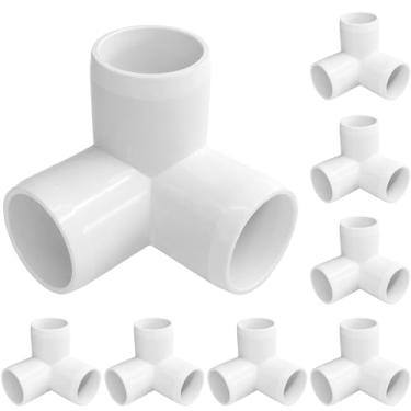Imagem de Encaixe de tubo de PVC de cotovelo de 3 vias, 2,5 cm, estrutura de estufa, resistente, conectores de móveis, conexão de barraca (pacote com 8)