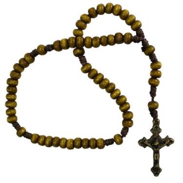 Imagem de Terço de Madeira Cruz com Metal Vinho 20cm - SJO Artigos Religiosos, M