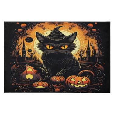 Imagem de CEBUGI Tapete de área 60 x 90 cm, macio, lavável, antiderrapante, com suporte de borracha, tapetes pretos para sala de estar, quarto, decoração de casa