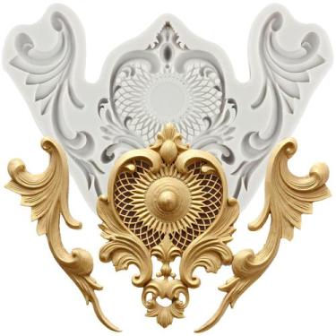 Imagem de Molde de silicone barroco YANQINMS 7x10 cm Scroll Border