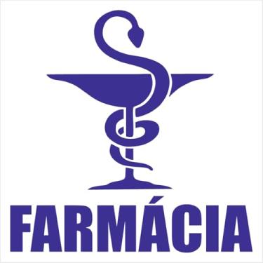 Imagem de Adesivo de Recorte Farmácia Apotheke, profissão Farmacêutico, Estudantes de Faculdade, para paredes Lisas, Portas, Carros, vidros, notebooks (AZUL MARINHO, 12X12 CM)