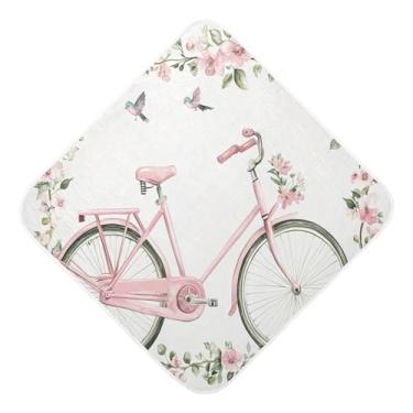 Imagem de STAYTOP Toalhas de bebê com capuz musselina de bicicleta de desenho animado, toalha de banho super macia, toalhas de banho absorventes para banho recém-nascido unissex 76 x 76 cm