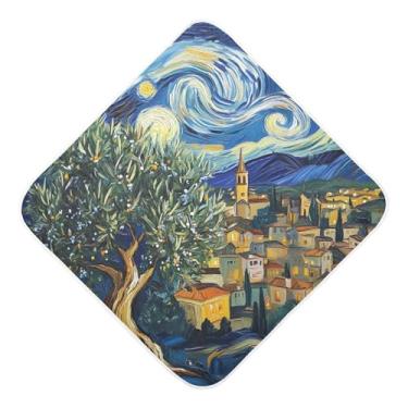 Imagem de STAYTOP Toalhas de bebê com capuz de musselina de noite estrelada, toalha de banho super macia, toalhas de banho absorventes para banho recém-nascido unissex 89 x 89 cm