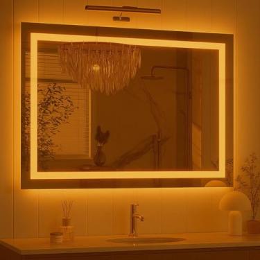 Imagem de Espelho Retangular 130x90 Cm Jateado Led Com Touch Premium (Quente)