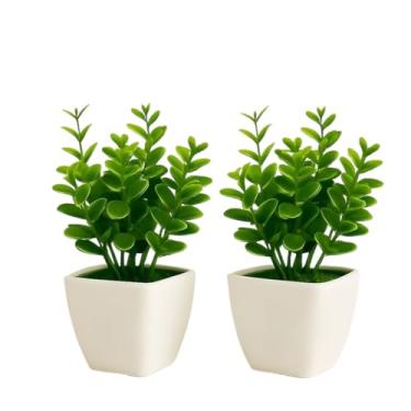 Imagem de Vaso Com Ramo De Eucalipto Artificial Buchinho + Vasinho Quadrado De Musgo Branco DecoraçãO Enfeite Para Casa Altamente Decorativo E Esteticamente AgradáVel(2)