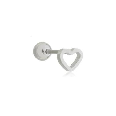 Imagem de Piercing Tragus Flat Coração Feminino em Aço Inox Antialérgico - Fashion e Elegante