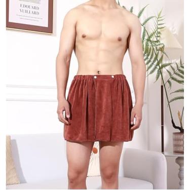Imagem de Toalha de banho masculina e macia vestível, calça curta, toalha de microfibra ajustável, piscina, praia, spa, banho, duche, toalhas de envolver