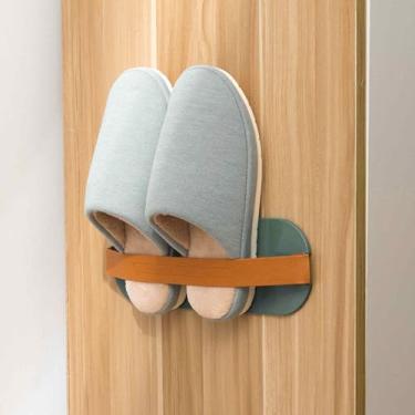 Imagem de Organizador de pendurar na parede para banheiro, suporte de chinelo com prateleira de drenagem, armazenamento para sapatos e sandálias com economia de espaço