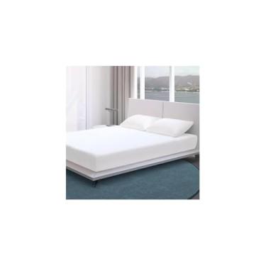 Imagem de Capa de Colchão Casal Box com Elástico, Azul, 100% Polipropileno, 138x188x30cm, Protetor contra Ácaros e Poeira