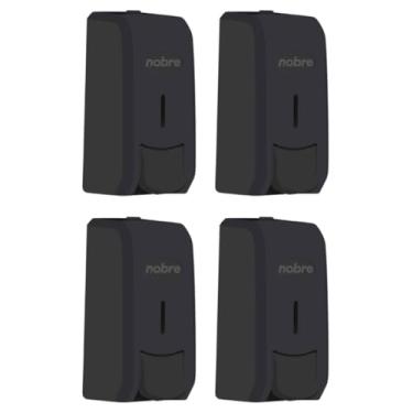 Imagem de Kit com 4 Dispenser para Sabonete Líquido ou Álcool Gel 800ml Nobre Preto - Com Reservatório