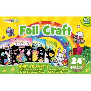 Imagem de FUNNYB&G Lembranças de festa para crianças – Pacote com 24 kits de artesanato de arte em folha livros de colorir, lembrancinhas de festa para crianças de 4 a 8 a 12 anos, prêmios em sala de aula de