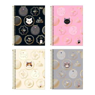 Imagem de Caderno espiral colegial 1x1 60 folhas Purrfect Cats Tilibra