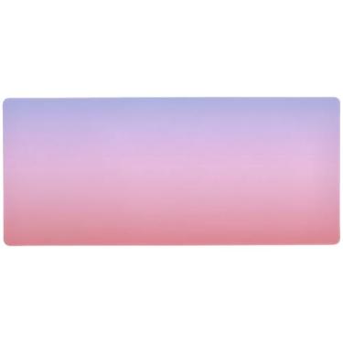 Imagem de Mouse pad gradiente rosa roxo antiderrapante, mouse pad grande para jogos, 80 x 30 cm, superfície lisa para controle de precisão