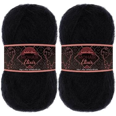 Imagem de JubileeYarn Fio de Elixir Mohair - Mistura de Lã para Bebês 50g/novelo - Chocotini - 2 novelos