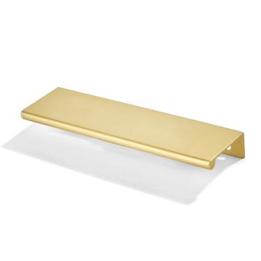 Imagem de khtumeware Pacote com 10 furos de 128 mm (5 polegadas) no centro de ouro antigo borda de dedo puxar gaveta sólida tratamento de borda oculta hardware puxar dedo cozinha quarto penteadeira gaveta