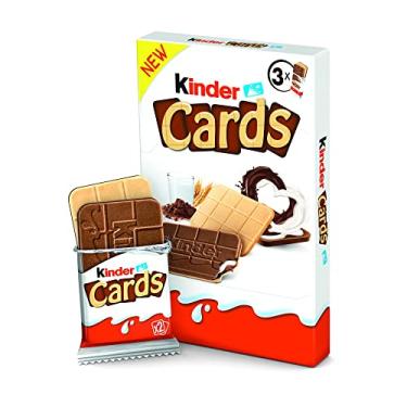 Imagem de Ferrero Kinder Cards, Wafer Crocante com Recheio de Leite e Cacau, 25,6g, Caixa com 3 Unidades, Importado