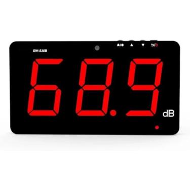 Imagem de TestHelper SW-525B Testador de medidor de nível de som 30-130db, tela LCD de 9,6 polegadas, tipo de pendurar na parede, decibel, medição de ruído com alarme (medidor de nível de som com registrador de