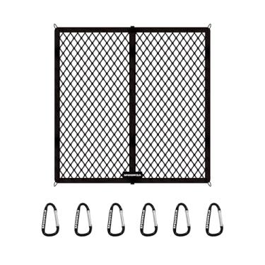 Imagem de Rede de carga extensível com ganchos – Organizador elástico ajustável para armazenamento de porta-malas e caminhões para carros, caminhões – Protege cargas leves (12 x 10 cm)