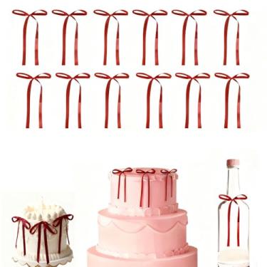 Imagem de 12 Pcs Bow Cupcake Toppers，Reusable，Princess-Style Cake Decoration，High Footed Cup Balloon Wall Party Decorations，Children's Party Decorations, Bridal Wedding Supplies, Princess Party Supplies