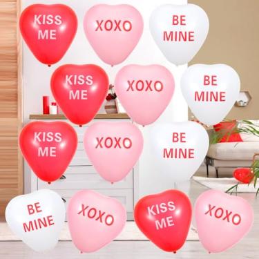 Imagem de 30 peças de decorações infláveis para o dia dos namorados de 30 cm com citações românticas de amor, balões de látex reutilizáveis para decoração de quintal, festa de aniversário de casamento