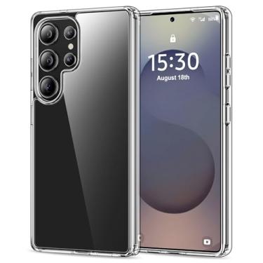 Imagem de HOOMIL Capa para Samsung Galaxy S25 Ultra de 6,8 polegadas, não amarela, proteção contra quedas, capa traseira rígida transparente antiarranhões - transparente