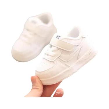 Imagem de Tênis Brancos De Cano Baixo Para Bebês Meninos E Meninas Calçados Casu