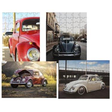 Imagem de Kit 4 Racha Cuca Atividades Fuscas Antigos 60 peças - Coleção TEA