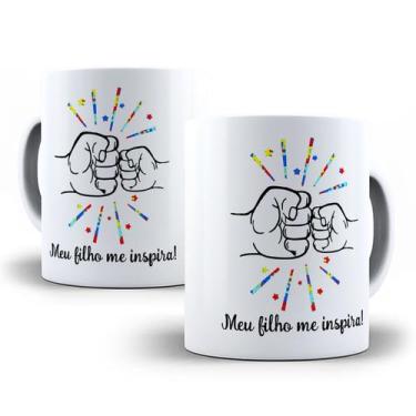 Imagem de Kit Pai de Autista Meu filho me Inspira Caneca + Chaveiro - Coleção TE