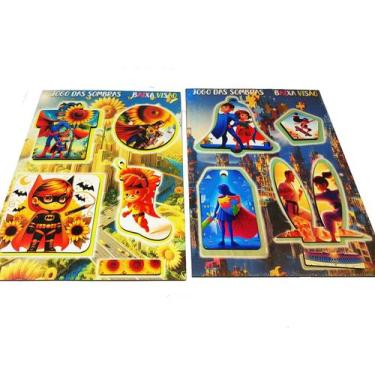 Imagem de Kit Jogos das Sombra e Memória Baixa Visão Criança Atipica - Coleção T