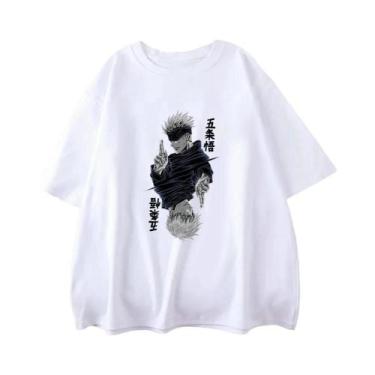 Imagem de Camiseta Feminina Preta E Branca Com Estampa Do Anime Jujutsu Kaisen S