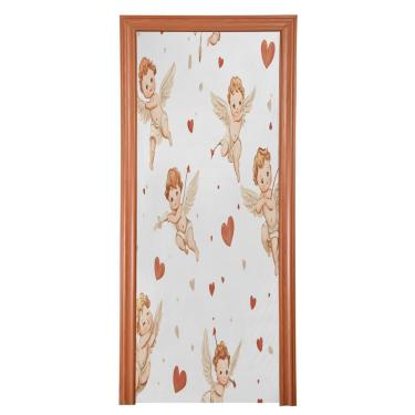 Imagem de ATTX Capa para porta da frente do dia dos namorados - decoração de férias de tecido elástico lavável para festas, casa, decoração de porta da frente, 36 x 98 polegadas (302)