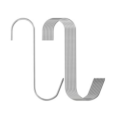 Imagem de 4 ganchos de carne de 15 cm de aço inoxidável 304 ganchos de açougueiro em forma de S para pendurar fumar grelhar costela churrasco (carga máxima de 5 kg)