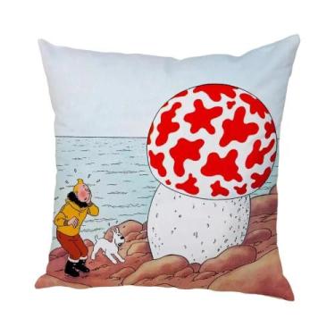 Imagem de Capa De Almofada De Pelúcia Com Estampa De Pug Infantil 45x45cm Para D