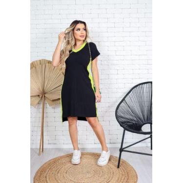 Imagem de Vestido Curto Decote Em V Mullet Com Listra Lateral - Luh May, G