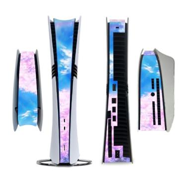 Imagem de Decalque de console para PS5 Pro, adesivo central da capa, película protetora lateral, adesivo de fita intermediária do host, capa de decalque adesivo de pele (azul claro)