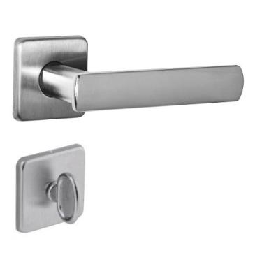 Imagem de Fechadura DAMA Escovada Arouca 40mm Roseta Quadrada Inox