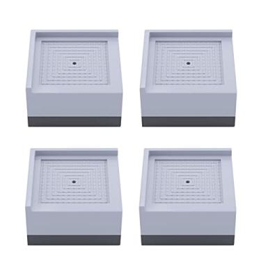 Imagem de 4 Pacote de Patins para Máquina Lavar Roupa com Cancelamento Vibração Choque e Ruído Ajustáveis em Altura Secadora Geladeira Móveis Eletrodomésticos R