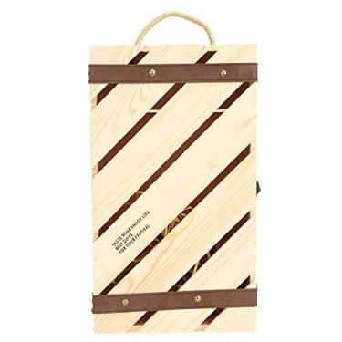 Imagem de Mingzhe Caixa de Vinho Tinto Suporte Inclinado de Madeira Decoração Formato Clássico 2 Garrafas Caixa Presente Amigo Mais Velho Amante Vinho