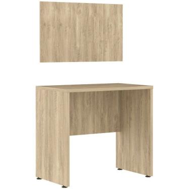 Imagem de Escrivaninha Multiuso Compacta Com Painel 80 Cm Avelã Rustico Luciane Móveis