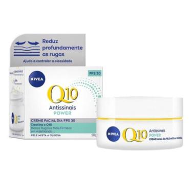 Imagem de Creme Facial Antissinais Q10 Power Fps30 Nivea Pele Oleosa.