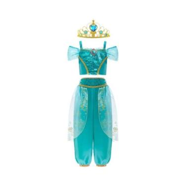 Imagem de Vestido De Princesa Jasmine Para Crianças Conjunto De Duas Peças Fanta