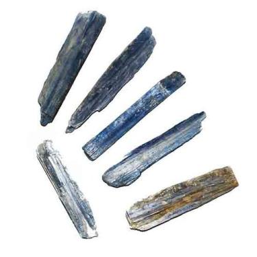 Imagem de 05 Cianita Azul Lamina Bruto Pedra Natural 60 a 80mm Class B - Cristai