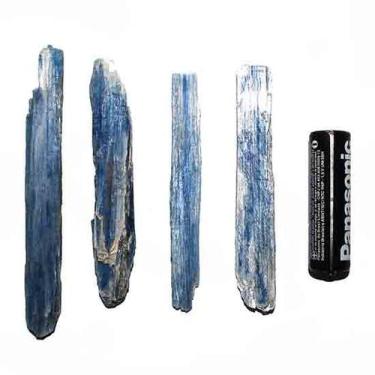 Imagem de 05 Cianita Azul Lamina Bruto Pedra Natural 80 a 100mm Clas B - Cristai
