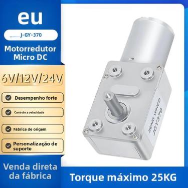 Imagem de Motor DC De Redução Com Engrenagem Micro Worm 6V 24V, Eixo D De 6mm, E